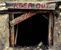 cave in
